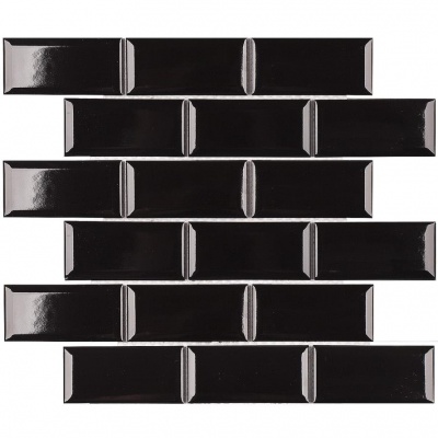 Китайская плитка StarMosaic Brick & Metro B&M Metro Black Glossy (чип 4,5х9,5 см.) (AM84445) 28.8 29.4
