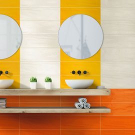 Плитка для ванной оранжевая