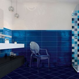 плитка для ванной синяя