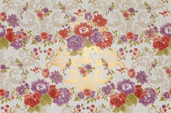 Petracers Primavera Romana Fioritura su Bianco Oro 97.7х65