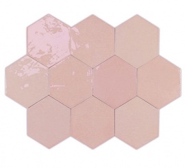 Zellige Hexa Pink Mix 12.4х10.8
