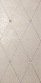 Rhombus Platino su Beige, fregio Platino con Swarovski 100х50