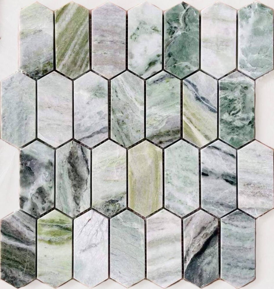 Pietrine Hexagonal Onice Verde Oliva Pol Long Hex 27,8х30,4