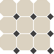 OCT14-1Ch White OCTAGON 16/Black Dots 14 30х30