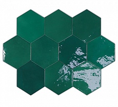 Zellige Hexa Emerald Mix 10.8 12.4