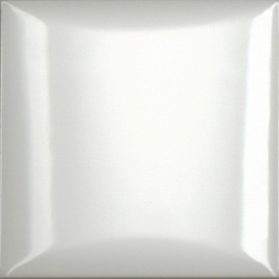 Испанская плитка Absolut Keramika Monocolor 10x10 Biselado Decor Mimbre Blanco 10 10