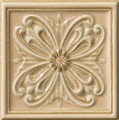 Итальянская плитка Vallelunga Rialto Rialto Formella Floreale Crema Painted 15 15