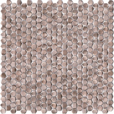 Испанская плитка L'Antic Colonial Metal Mosaics Gravity Aluminium Hexagon Rose Gold 22.5 26