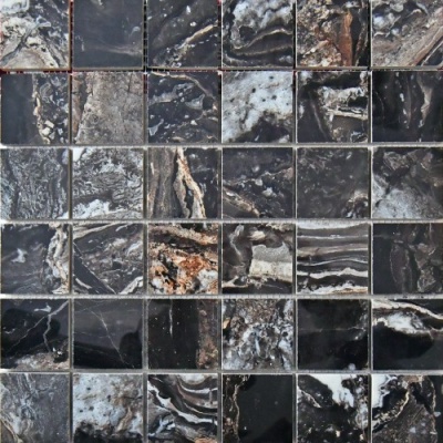 Индийская плитка Neodom Ambassador Mosaico Nairobi Black Polished 5x5  30 30