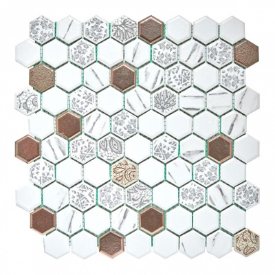 Китайская плитка Pixmosaic Керамическая мозаика PIX632 (чип 3,3х3,5 см.) 30 30.5