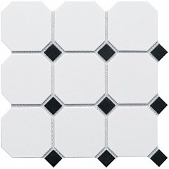 Octagon big White/Black Matt (CLA006) 30 30