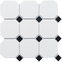 Octagon big White/Black Matt (CLA006) 30 30