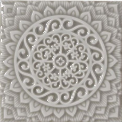 Испанская плитка Adex Studio ADST4080 Adex Studio Relieve Mandala Universe Graystone 14.8 14.8