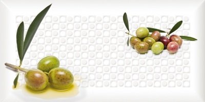 Испанская плитка Absolut Keramika Monocolor 10x20 Biselado Decor Olives 05 C 10 20