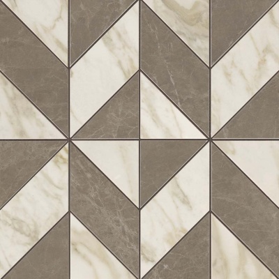 Итальянская плитка Atlas Concorde Marvel Edge MARVEL EDGE Gris-Calacatta Mosaico Cubes Lapp 36.5 36.5