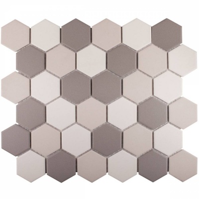 Китайская плитка StarMosaic Non-Slip Hexagon small Grey Mix Antislip. (JMT55221) 28.2 32.5