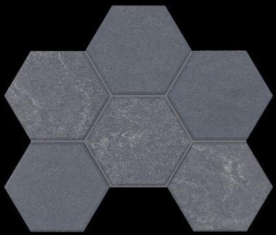 Российская плитка Estima Luna Luna LN04/TE04 Мозаика Hexagon Непол. Black 25 28,5