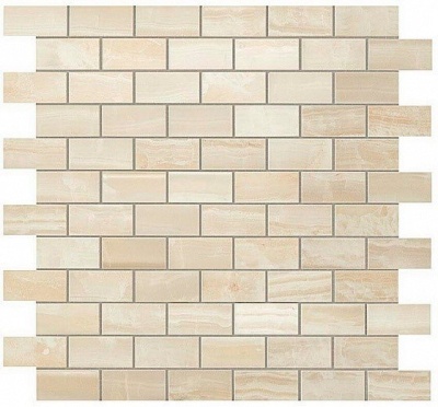 Российская плитка Атлас Конкорд Supernova Onyx S.O. Ivory Chiffon Brick Mosaic 30.5 30.5