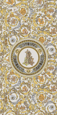 Итальянская плитка Versace Icons Icons Barocco White/Gold Virtus Gala (Lettering) 60 120