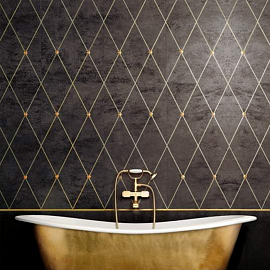 Rhombus Oro su Nero, fregio Oro 100х50