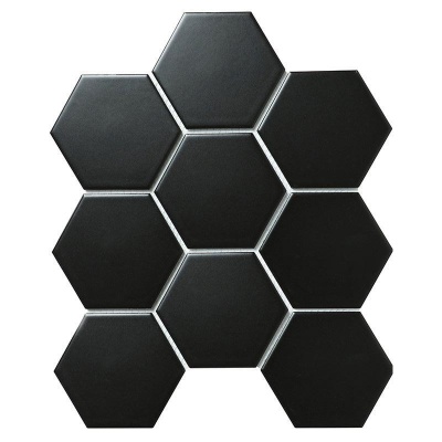 Китайская плитка StarMosaic Hex, Octagon, Triangolo Hexagon big Black Matt (SBH4810) 25.6 29.5