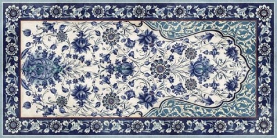 Российская плитка Kerama Marazzi Ковры VT/A22/SG5918R Декор Орнамент синий обрезной 119.5 238.5