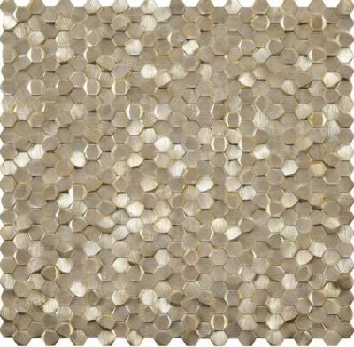 Испанская плитка L'Antic Colonial Mosaics Collection L241713641 Gravity Aluminium 3D Hexagon Gold 30.4 31