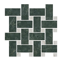 T038/SG6542 Декор Серенада мозаичный зелёный лаппатированный 32 32