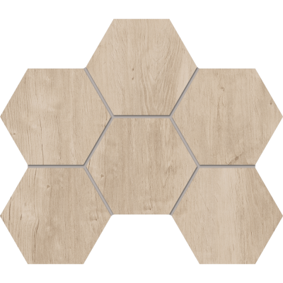 Российская плитка Estima Soft Wood Soft Wood Мозаика SF02 Hexagon 25 28.5
