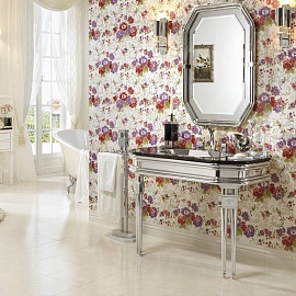 Petracers Primavera Romana Fioritura su Bianco Oro 97.7х65