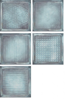 Испанская плитка Aparici Glass Glass Blue Brick 20 20
