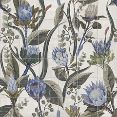 Плитка Mural Blu Leaves (комплект 36 шт) 20 20