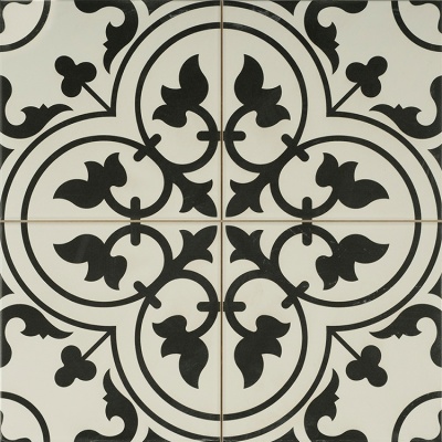 Турецкая плитка Etili Seramik Ornament Ledbury Charcoal Black Pre-cut 45 45
