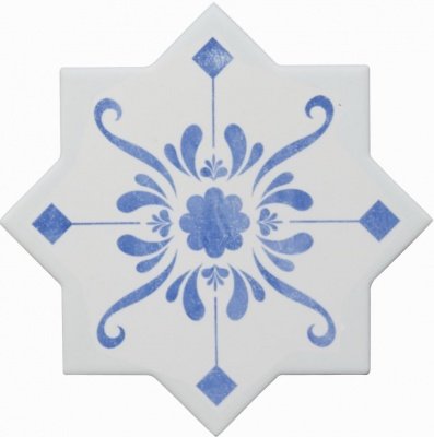 Испанская плитка Cevica Becolors Becolors Star Dec. Stencil Electric Blue 13.25 13.25