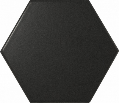 Испанская плитка Equipe Scale Scale Hexagon Black Matt 10.7 12.4