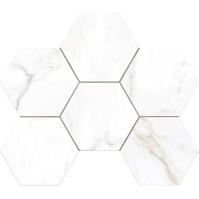 Российская плитка Estima Ideal Ideal ID01  Мозаика Hexagon Полир. White 25 28.5