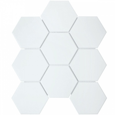 Китайская плитка StarMosaic Hex, Octagon, Triangolo Hexagon big White Matt (FQ31000/SBH1005) 29.5 25.6