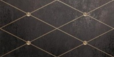 Итальянская плитка Petracer's Ad Maiora Rhombus Oro su Nero, fregio Oro 50 100