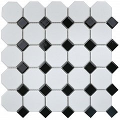 Octagon small White/Black Matt (IDLA2575) 29.5 29.5