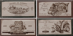 Biselado Hueso Wine Labels D 10 20