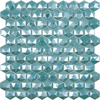 Испанская плитка Vidrepur Diamond Hex Diamond № 370D Бирюзовый 30.7 31.7