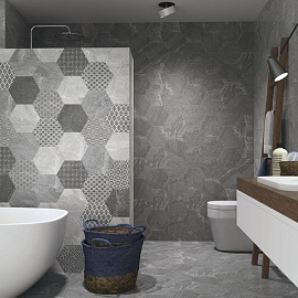Soft Hexagon Anthracite