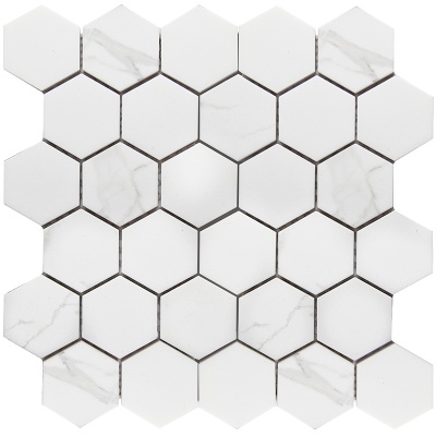 Китайская плитка StarMosaic Hex, Octagon, Triangolo Hexagon small Carrara Matt  (PMMT83017) 28.2 27.1