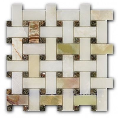 Итальянская плитка Art&Natura Basket Weave Verde Onix+Rain Forest Green 30.5 30.5